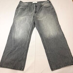Hollister Curvy Low Rise Baggy Jeans Womens 33 Gray Denim High Rise Medium Wash